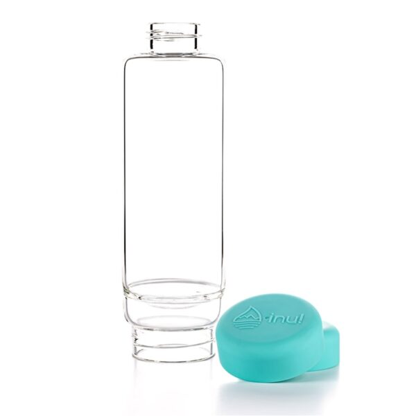 inu! Trinkflasche von VitaJuwel in Ocean Blue mit Bergkristall – Bild 2