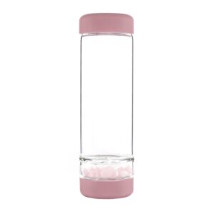 inu! Trinkflasche von VitaJuwel in Blossom Rose mit Rosenquarz