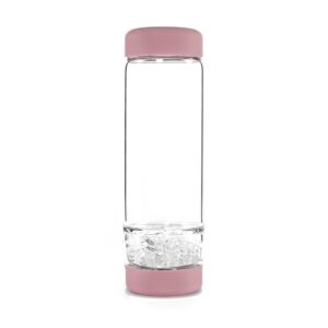 inu! Trinkflasche von VitaJuwel in Blossom Rose mit Bergkristall