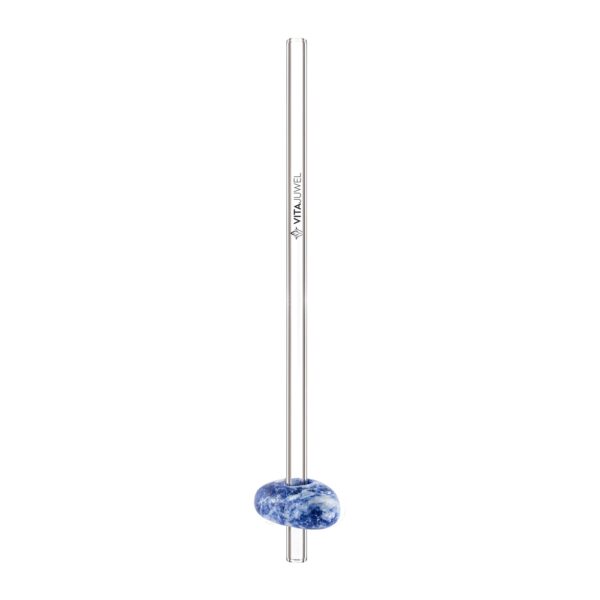 VitaJuwel Crystal Straw Sodalith (Glas-Trinkhalm mit Edelstein)