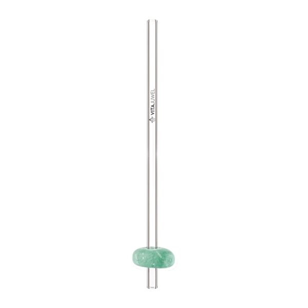 VitaJuwel Crystal Straw Aventurin (Glas-Trinkhalm mit Edelstein)