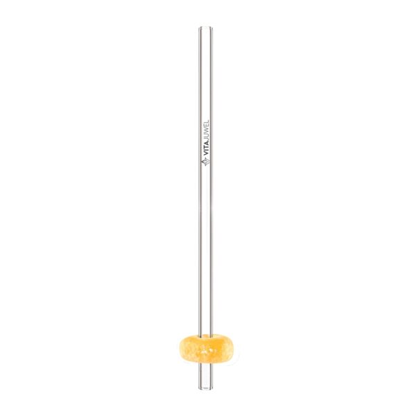 VitaJuwel Crystal Straw Orangencalcit (Glas-Trinkhalm mit Edelstein)
