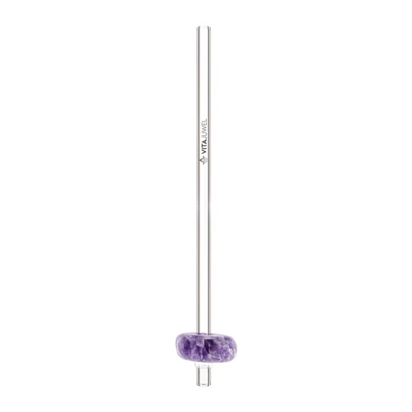 VitaJuwel Crystal Straw Amethyst (Glas-Trinkhalm mit Edelstein)
